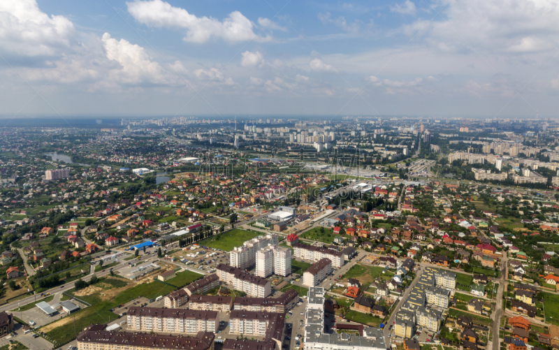 基辅,郊区,都市风景,航拍视角,维也纳老城内环路,天空,水平画幅,高视角,无人,交通