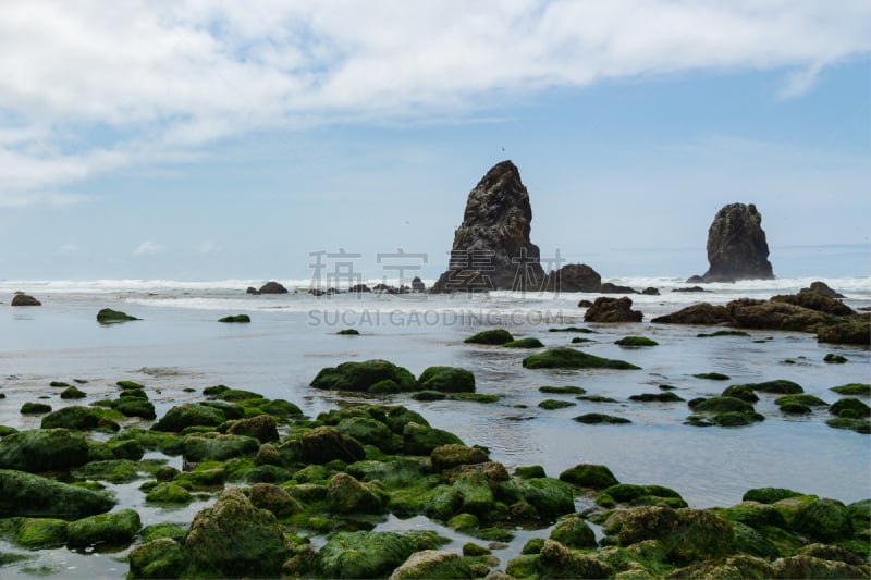 干草堆岩,美国,地形,卡农海滩,野生动物保护区,著名自然景观,西北,俄勒冈郡,奥勒冈海滨,自然美