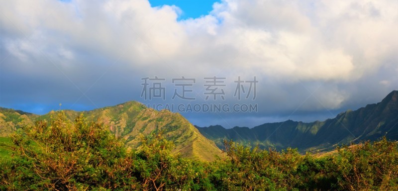 瓦安娜海岸,瓦胡岛,山谷,山脉,里面,山,夏威夷,太平洋岛屿,云景,云