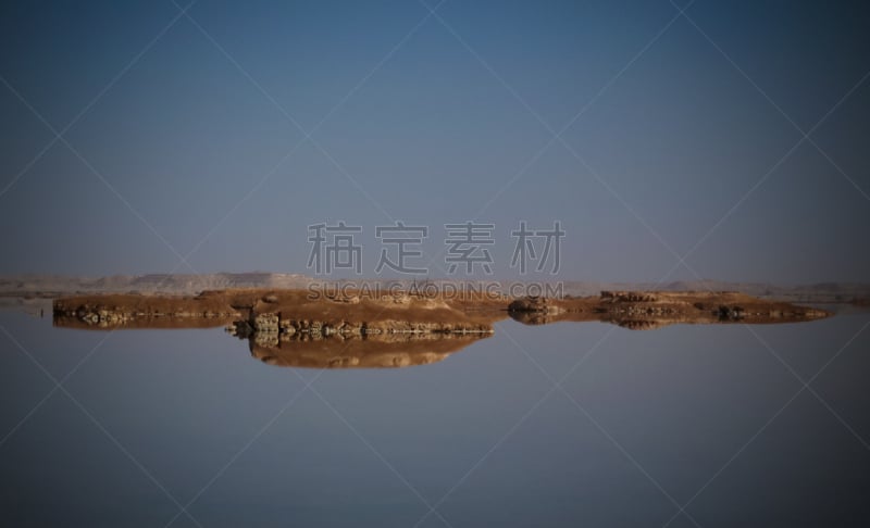 埃及,湖,风景,锡瓦绿洲,平视角,自然界的状态,埃希瓦金字塔,曙暮光,橙色,黄昏