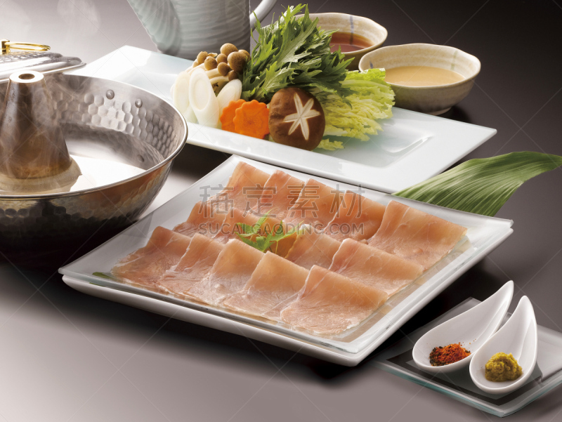 涮涮锅,猪肉,水平画幅,日本,玫瑰,日本食品,陶瓷工艺品,花盆,食品,摄影