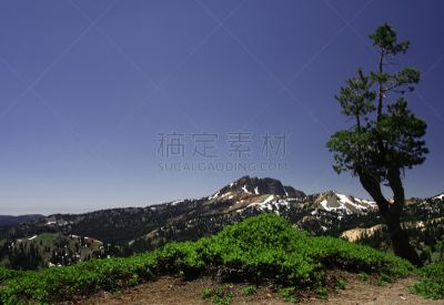 山,风景,二进制码,拉森山,休眠火山,留白,国家公园,水平画幅,雪,无人