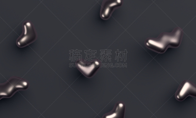 简单,三维图形,抽象,形状,金属,暗色,黄金,灰色,图像,现代