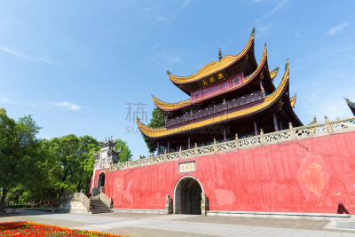 中国,早晨,岳阳楼,岳阳,建筑结构,亚洲,传统,风景,图像,著名景点