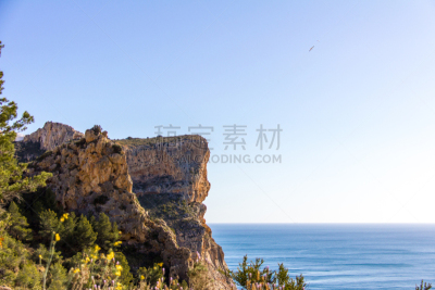 悬崖,海滩,西班牙,海湾,阿利坎特,环境,著名景点,社区,背景,水湾