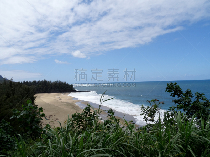 鲁玛哈伊沙滩,太平洋岛屿,海岸线,岩石,户外,沙子,考艾岛,自然,风景,图像