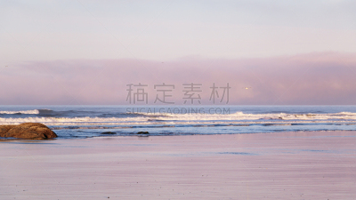 华盛顿州,卡拉洛赫海滩,宁静,黎明,美国西北太平洋地区,世界遗产,云,禅宗,鸟类,户外