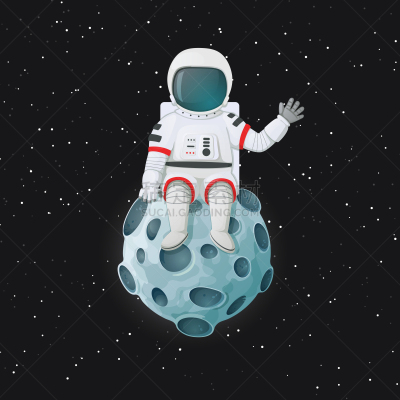 空间探索,背景,宇航员,绘画插图,卡通,太空,矢量,月亮,星星,坐