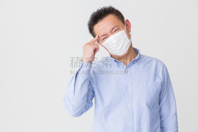 面具,男人,中老年男人,仅一个中老年男人,仅男人,残酷的,仅一个男人,朝鲜半岛,日本人,白色背景