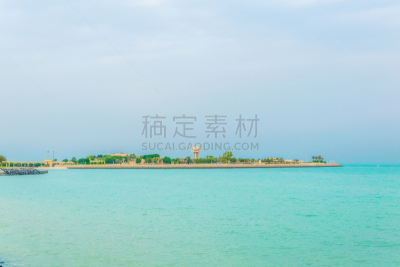 都市风景,绿色,科威特,爱达荷公园岛,填海造地,环境保护,公园,波斯湾,池塘,园林