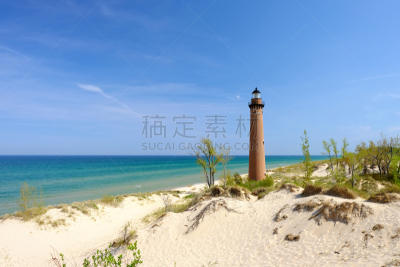 灯塔楼,沙丘,小的,家具,锐角,1867,黑色,密歇根湖,五大湖,灯塔