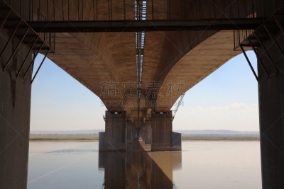黄河,桥,内蒙古自治区,在下面,水平画幅,建筑,无人,户外,建筑业,彩色图片