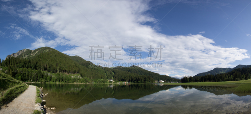 全景,阿尔卑斯山脉,巴伐利亚,山,lake spitzingsee,云景,云,春天,湖,夏天