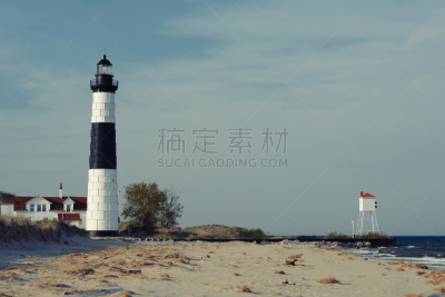 灯塔楼,沙丘,巨大的,家具,1867,黑色,锐角,密歇根湖,五大湖,灯塔