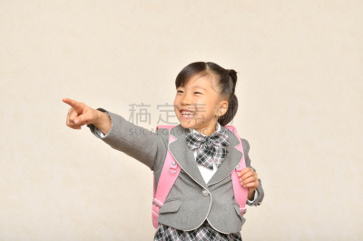 日式书包,粉色,日本人,女孩,留白,幸福,水平画幅,仅日本人,日本,儿童
