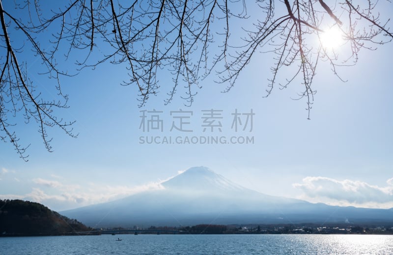 湖,山,富士山,山之湖,河口湖,山梨县,水,天空,里山,水平画幅