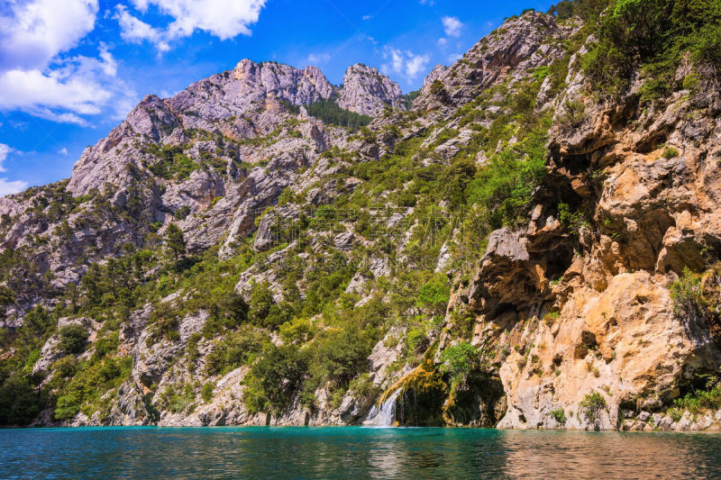 峡谷,狭窄的,顶部,弗尔东河,水,公园,沟壑,水平画幅,山,无人