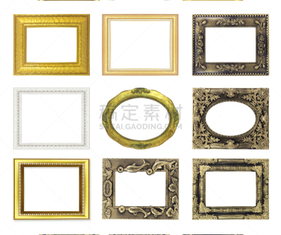 边框,黄金,分离着色,白色背景,绘画艺术品,镀金的,古董,艺术,水平画幅,形状