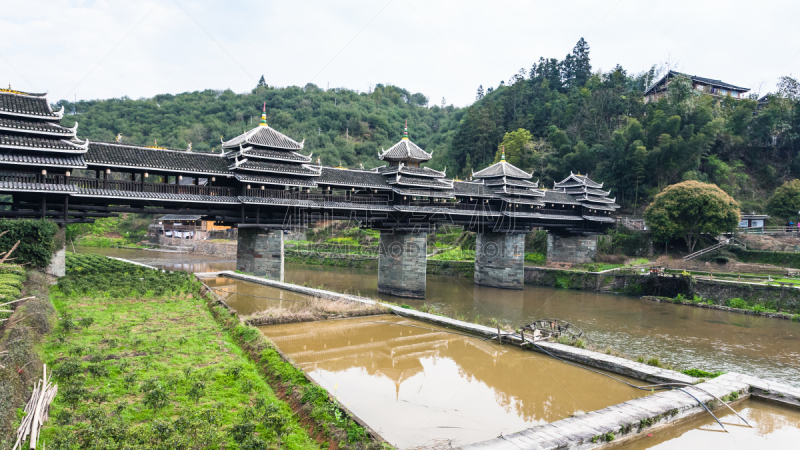 运河,桥,风,雨,三江,灌溉设备,亭台楼阁,乡村,乡村风格,田园风光