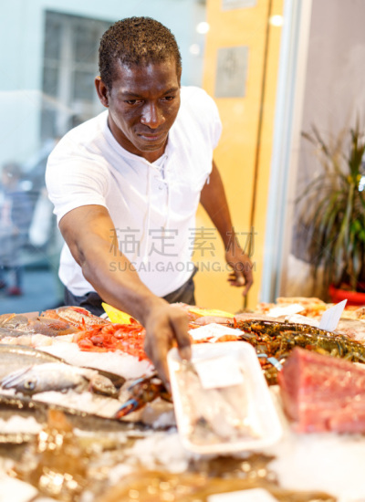 清新,海产,男人,商店,自然界的状态,多样,食品,环境,从容态度,堆
