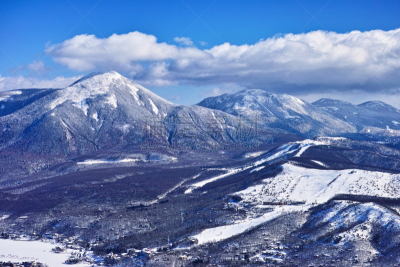 雪,山,天空,里山,休闲活动,水平画幅,长野县,无人,火山地形,滑雪坡