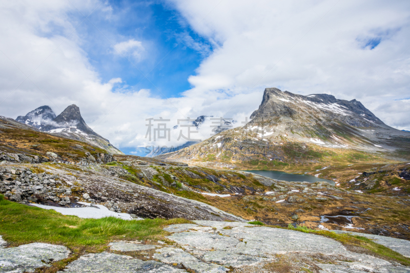 全景,挪威,山妖梯级,山脉,雪,湖,海上航道,默勒-鲁姆斯达尔,小路,劳马