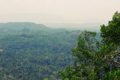 山,山脉,风景,远距离,绿色,索马,中央省,卡帕锡安山脉,天空,水平画幅