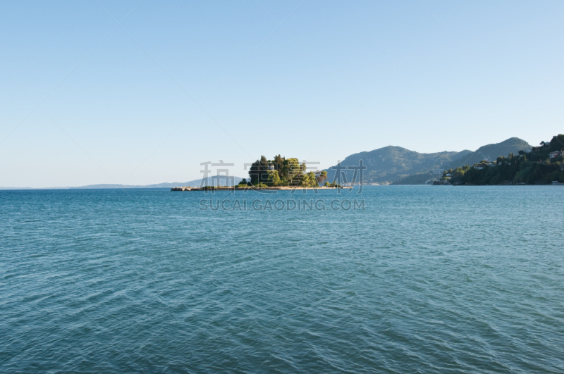 希腊,科孚,岛,鼠岛贸斯岛,天空,灵性,水平画幅,旅行者,夏天