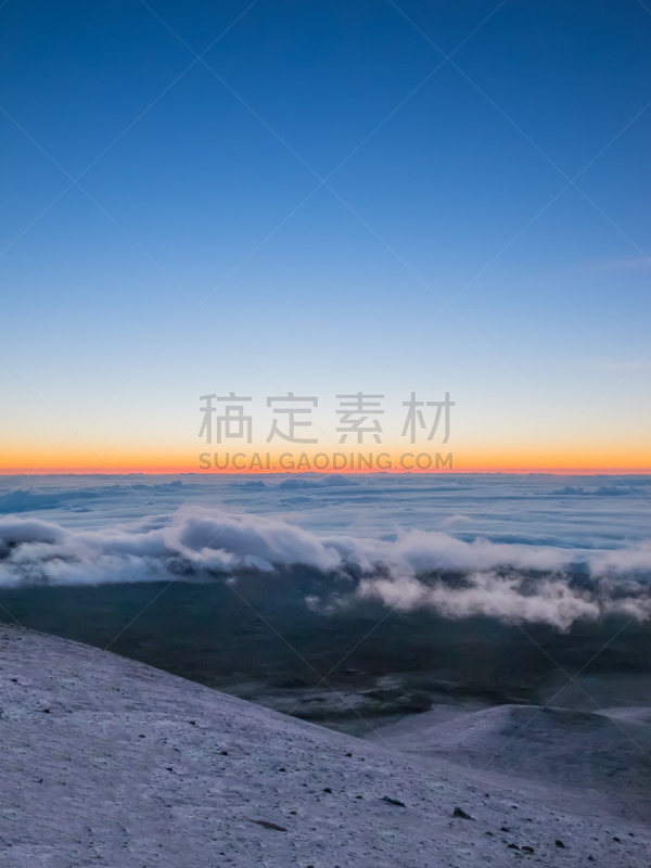 莫纳亚克火山,黎明,夏威夷大岛,垂直画幅,天空,无人,户外,云景,山,多云