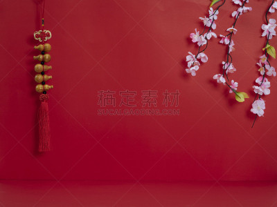 传统,春节,留白,红色背景,2020,铸锭,新年前夕,中国结,泰国,信封