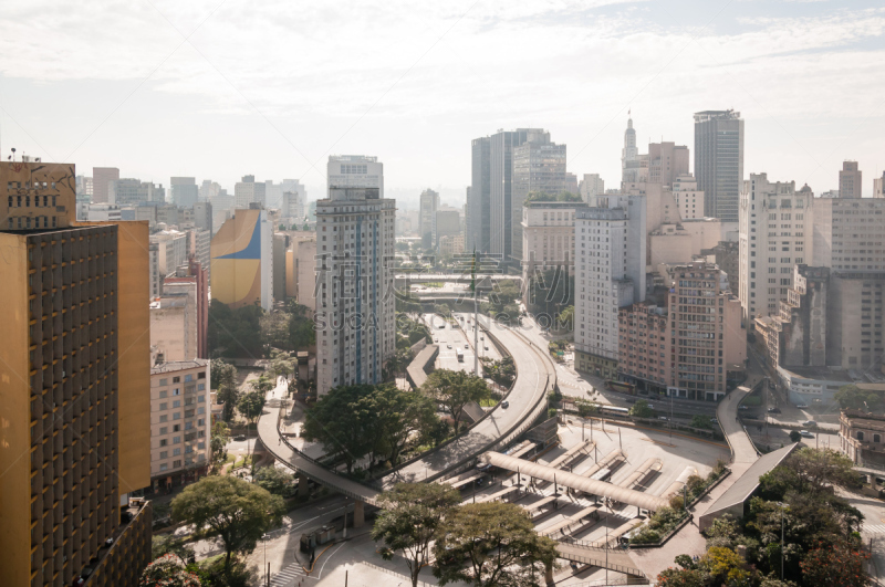 圣保罗州,城市,瓦列尽anhangabau,巴尼丝帕大厦,圣保罗,南美,水平画幅,交通,户外,都市风景