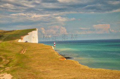 灯塔楼,滩头岬,风景,七姐妹,自然,水,天空,草地,水平画幅,地形