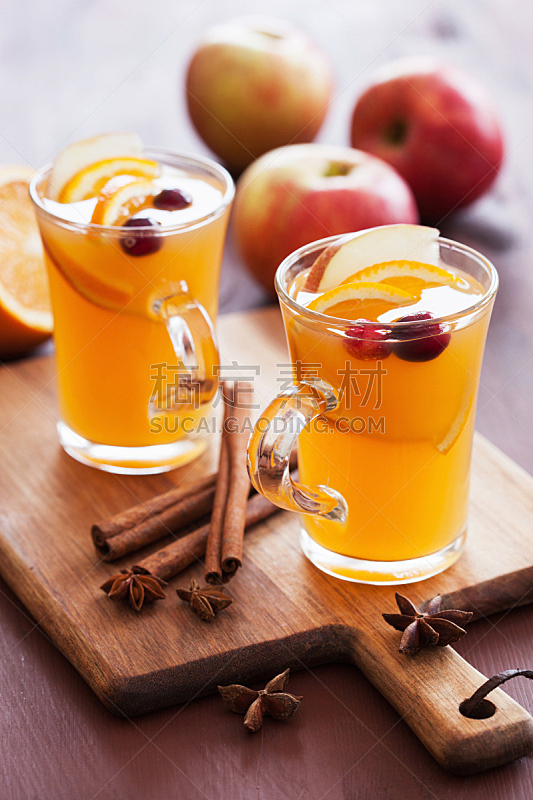 肉桂,苹果酒,饮料,橙子,香料,热,苹果,蔓越桔,垂直画幅,芳香的