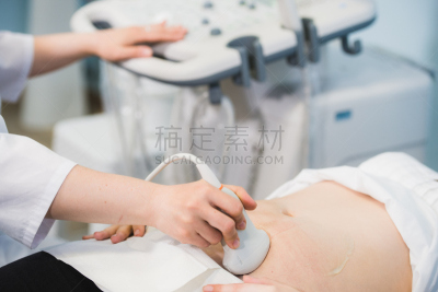 超声波,胃,女人,身体活动,羊毛帽,特写,怀孕