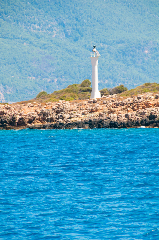 海洋,岛,平衡折角灯,白色,灯塔楼,看风景,兰佩杜萨,南邦府,南奔,垂直画幅