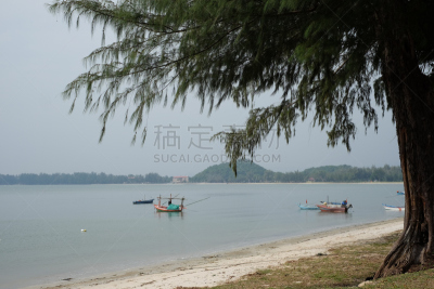 泰国,山,洛姆,巴蜀,渔船,田径赛,自然,旅游目的地,水平画幅,无人