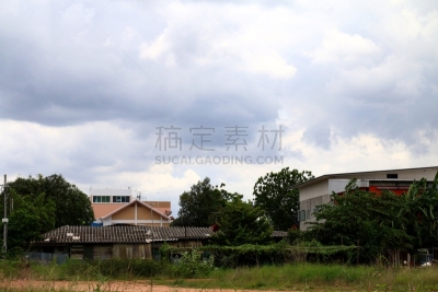 背景,暴风雨,陆地,天空,雨,房屋,夏天,明亮,暗色,蓝色