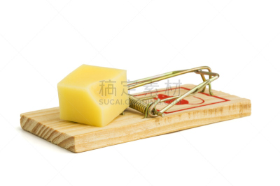 捕鼠器,奶酪,奶制品,水平画幅,病虫害防治机具,无人,风险,禁止的,安全,白色