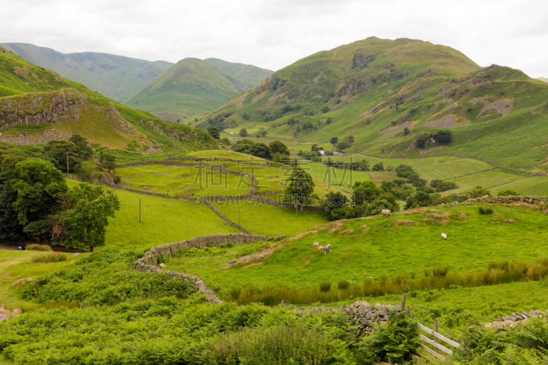 马丁戴尔,英格兰湖区,坎布里亚,英格兰,英国,山谷,哈林菲尔山,乌兹渥特湖,水平画幅,山