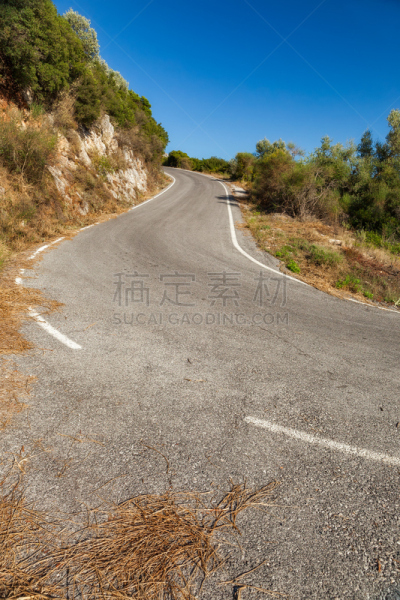 沥青,山路,垂直画幅,枝繁叶茂,无人,阴影,户外,交通方式,日落,运输