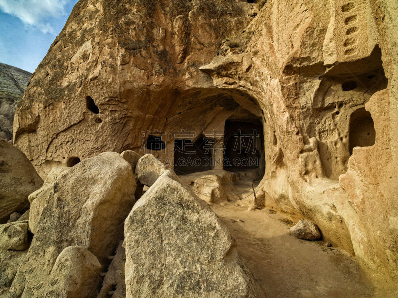 卡帕多奇亚,岩层,烟囱石,天空,凝灰岩,石灰石,旅行者,夏天,石材,都市风景