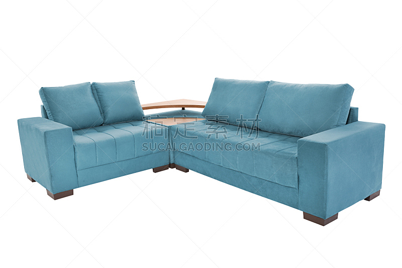 现代,沙发,白色,蓝色,羊皮,分离着色,座位,水平画幅,纺织品,无人