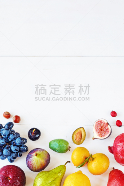 留白,彩虹,水果,白色背景,在上面,垂直画幅,无人,膳食,维生素,果汁