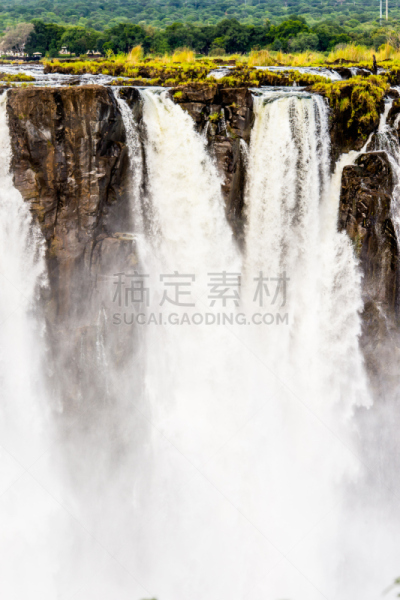 赞比亚,津巴布韦,赞比西河,风景,非凡的,维多利亚瀑布,垂直画幅,水,美,褐色