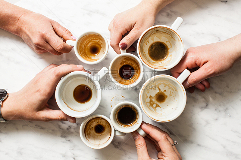 咖啡杯,肮脏的,模仿派对,玷污的,凌乱,浓咖啡,杯,马克杯,咖啡,正餐宴会