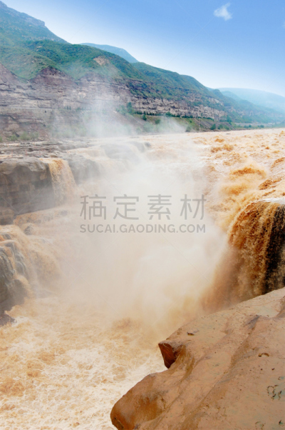 壶口瀑布,黄河,陕西省,自然,垂直画幅,水,天空,旅游目的地,地形,岩石