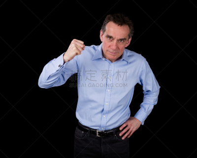 挥动拳头,男商人,中老年人,不高兴的,专业人员,中老年男人,背景分离,仅一个中老年男人,仅男人,肖像