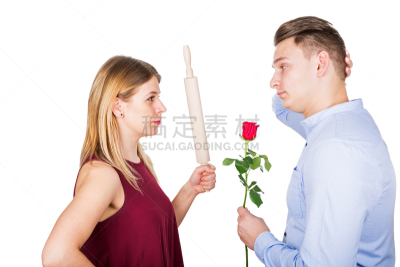 异性恋,悲哀,情人节,女朋友,仅成年人,青年人,白色,婚姻,青年男人,妻子
