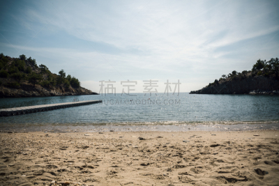 海滩,跳台,水,天空,休闲活动,水平画幅,旅行者,夏天,户外,地平线