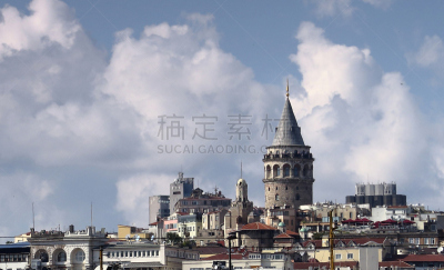加拉太塔,云景,热那亚人,天空,旅游目的地,水平画幅,无人,阳台,蓝色,欧洲